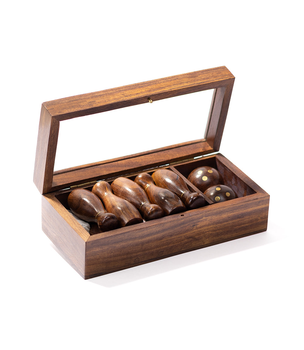 Tabletop Bowling Game Set - Handcrafted Wood