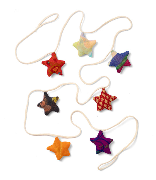 Star Upcycled Sari Garland - Assorted Colors