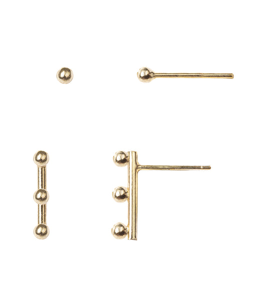 Pari Dot Bar Earring Set -  Set of 2