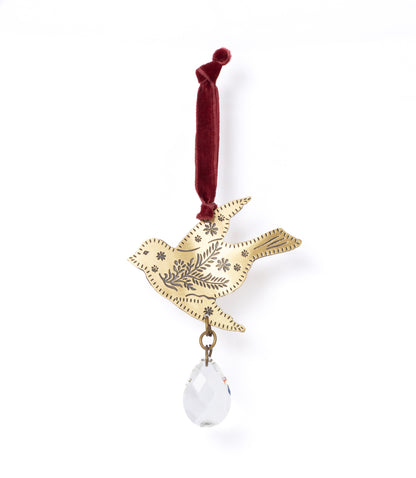 Surya Bird Engraved Brass Ornament