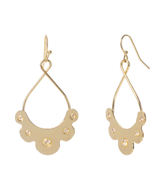 Ratna Rhinestone Scallop Hoop Earring