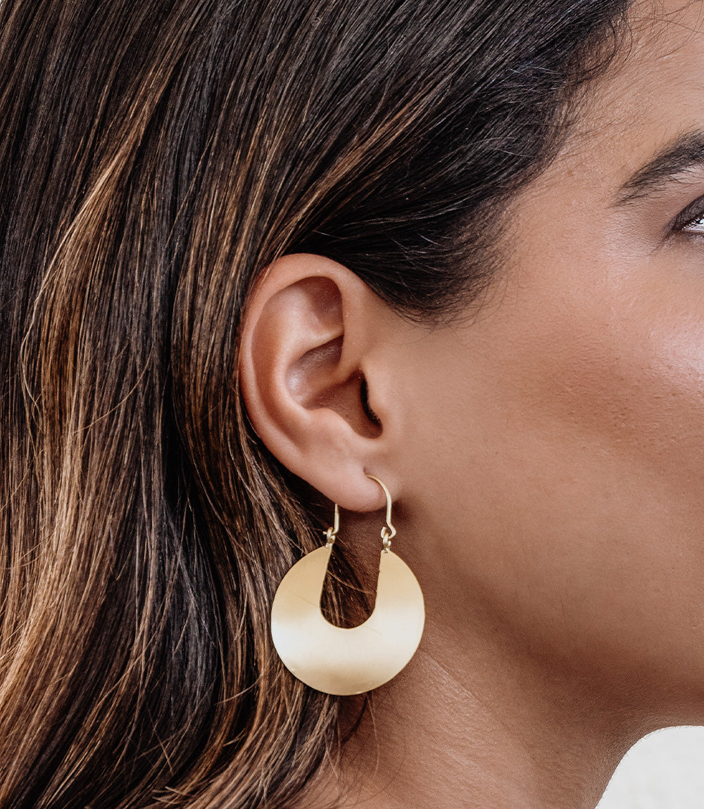 Pratima Cutout Disc Hoop Earrings