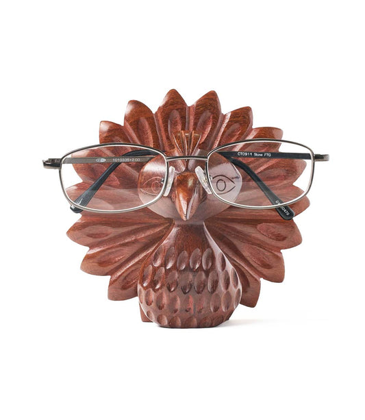 Peacock Glasses Holder Stand - Handcrafted Wood