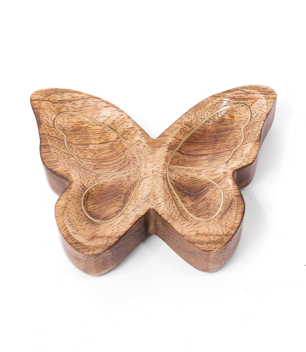 Drishti Butterfly Trinket Dish - Brass Inlay