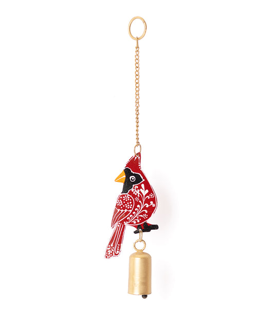 Henna Cardinal Wind Chime - Hand Painted