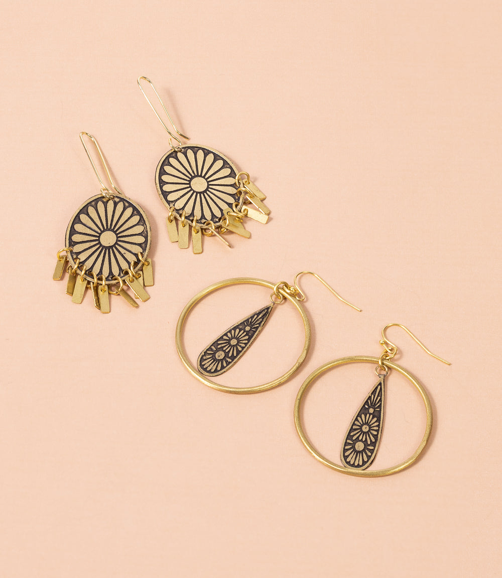 Nisha Oval Dangle Earrings