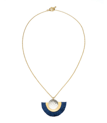 Vitana Cosmos Blue Fringe Drop Necklace