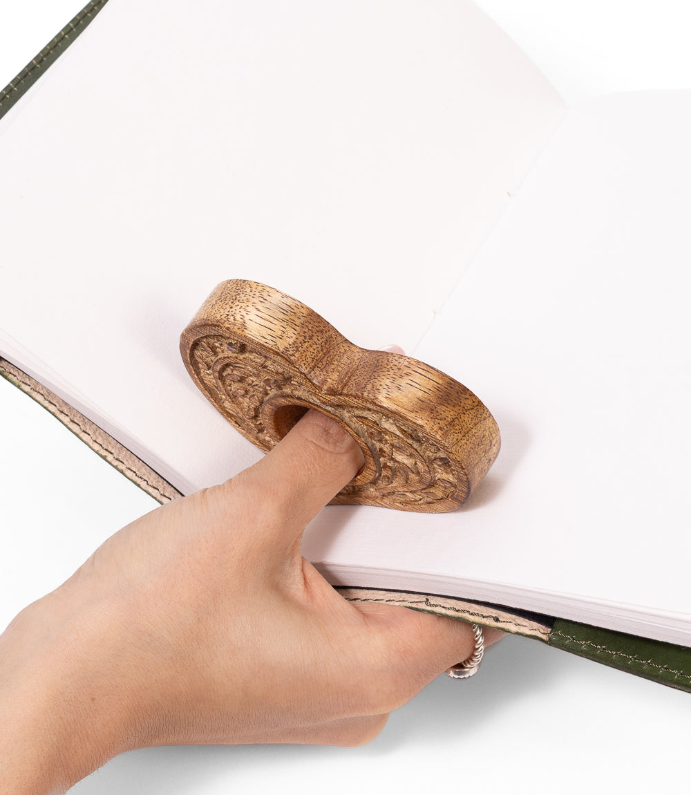 Heart Thumb Book Page Holder - Hand Carved Wood