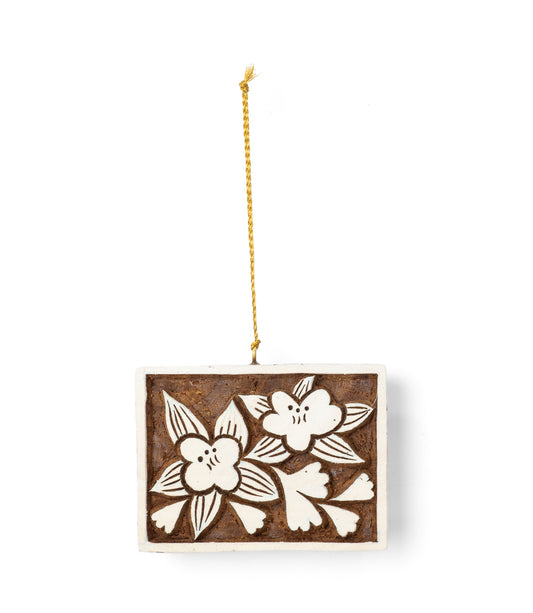 Colorado State Blue Columbine Ornament - Hand Carved State Flower