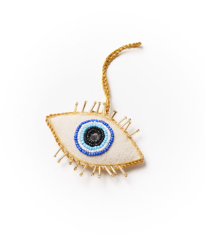 Larissa Evil Eye Ornament - Hand Embroidered