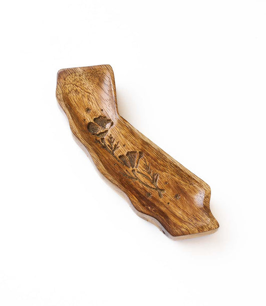 California State Poppy Trinket Dish - Mango Wood