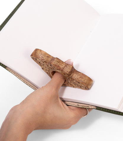 Bee Thumb Book Page Holder - Hand Carved Wood