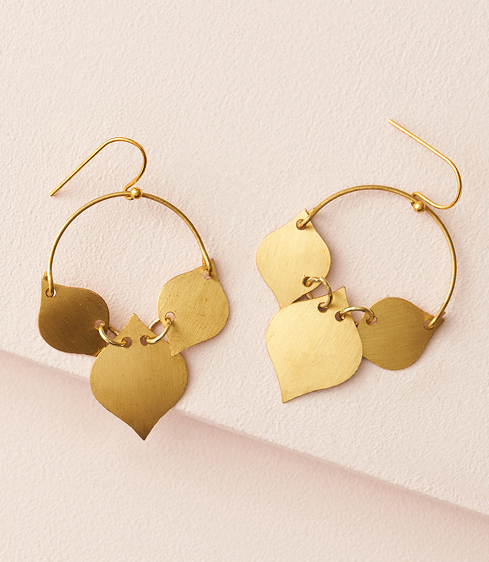 Chameli Leaf Drop Earrings