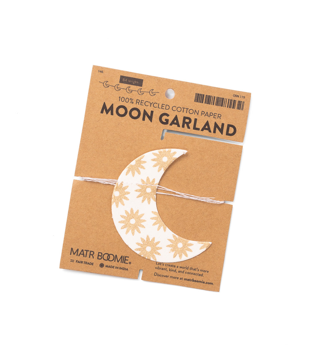 Moon Recycled Paper Garland - Eco Friendly Tree-Free Decor