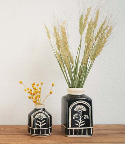 Koyala Large Floral Vase - Hand Painted Ceramic