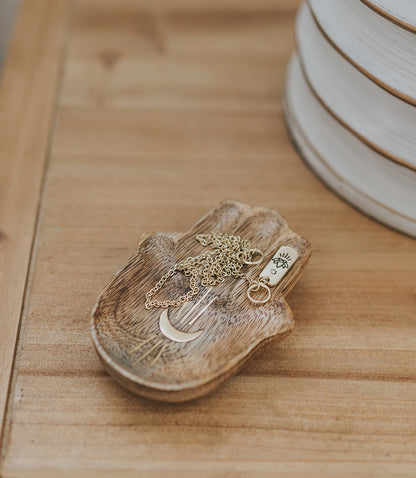Drishti Hamsa Trinket Dish - Brass inlay