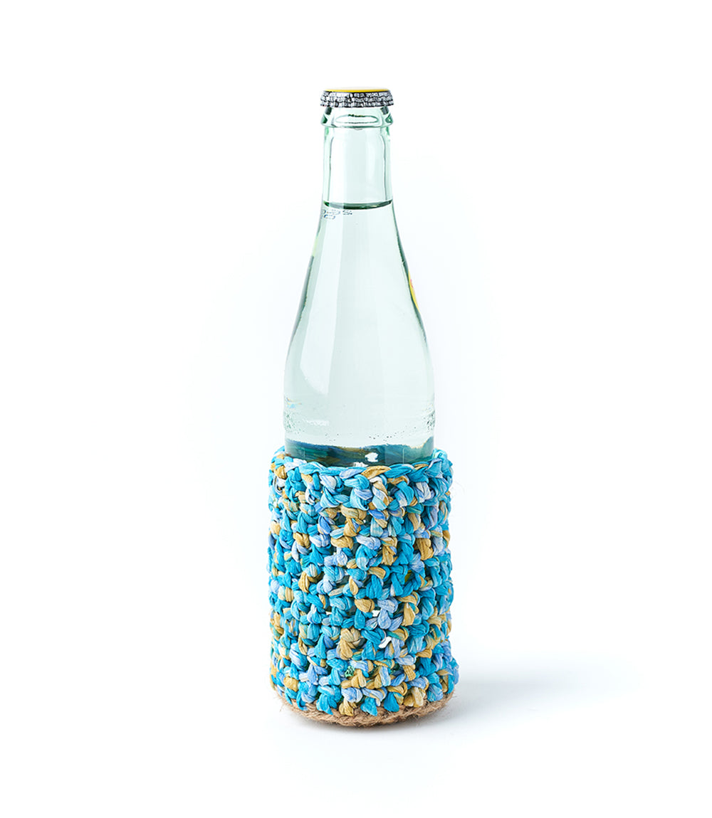 Drink Koozie - Hand Woven Assorted Upcycled Sari Fabric