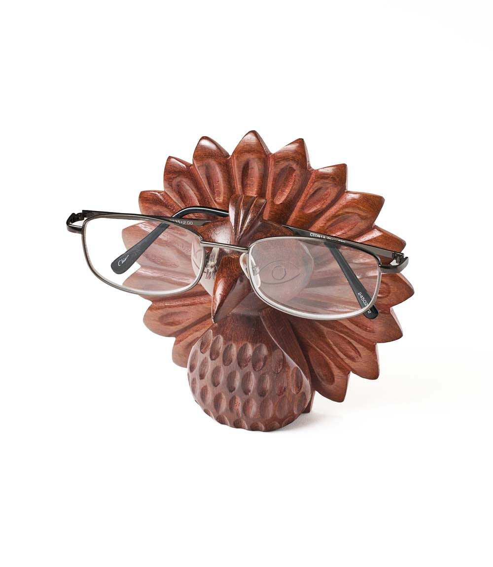 Peacock Glasses Holder Stand - Handcrafted Wood