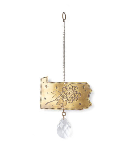 Pennsylvania State Mountain Laurel Engraved Suncatcher