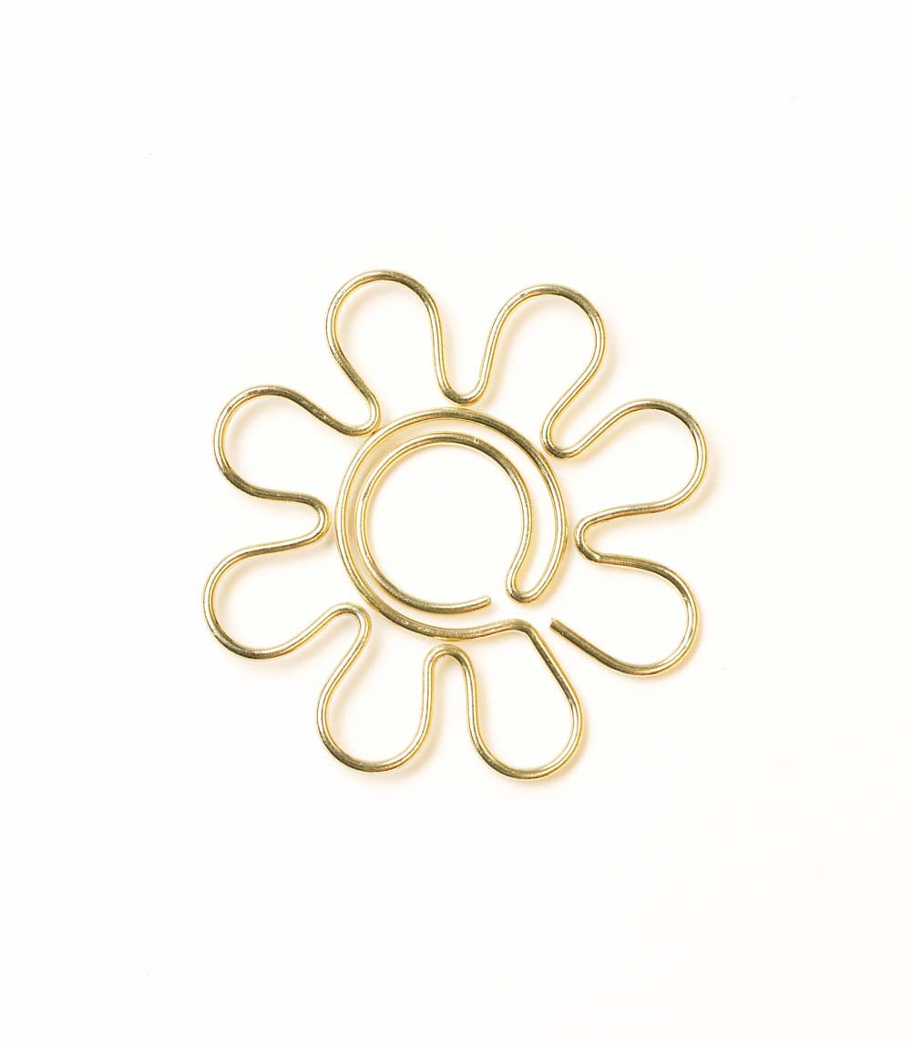 Kitaab Daisy Flower Wire Bookmark - Gold-tone