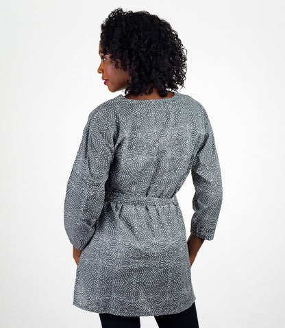 Kamini Women's Dotted Belted Tunic - Block Print Cotton, S/M