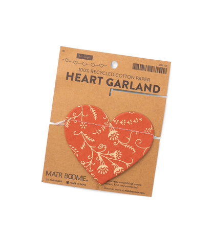 Hearts Recycled Paper Garland - Eco Friendly Tree Free Decor