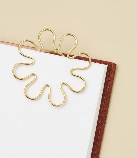 Kitaab Daisy Flower Wire Bookmark - Gold-tone