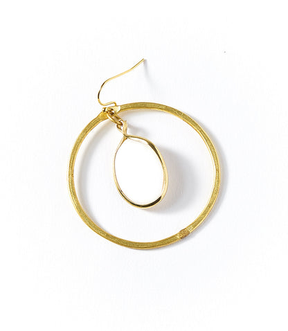 Dhavala Hoop Dangle Earrings - White