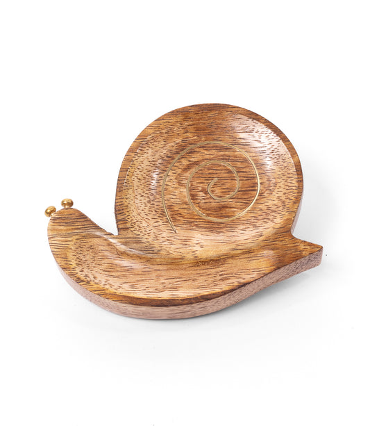 Drishti Snail Trinket Dish - Brass Inlay