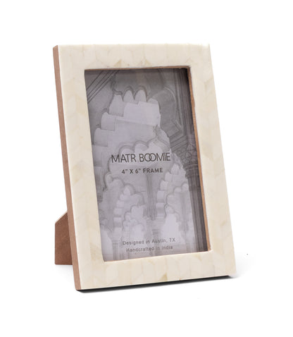 Artemis 4x6 Slim Border Picture Frame - Carved Bone