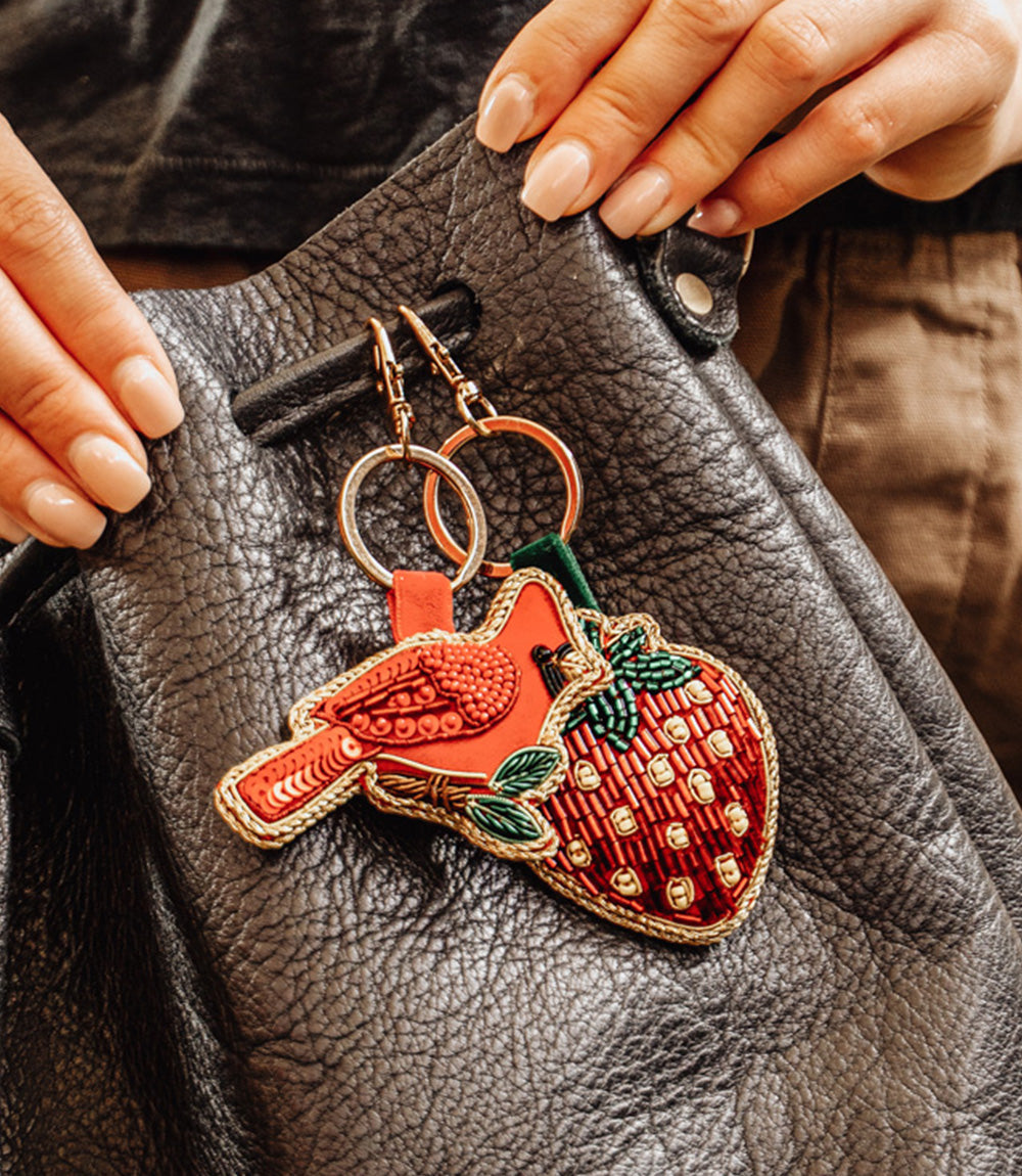 Raksha Cardinal Bag Charm Keychain