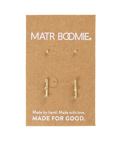 Pari Dot Bar Earring Set -  Set of 2