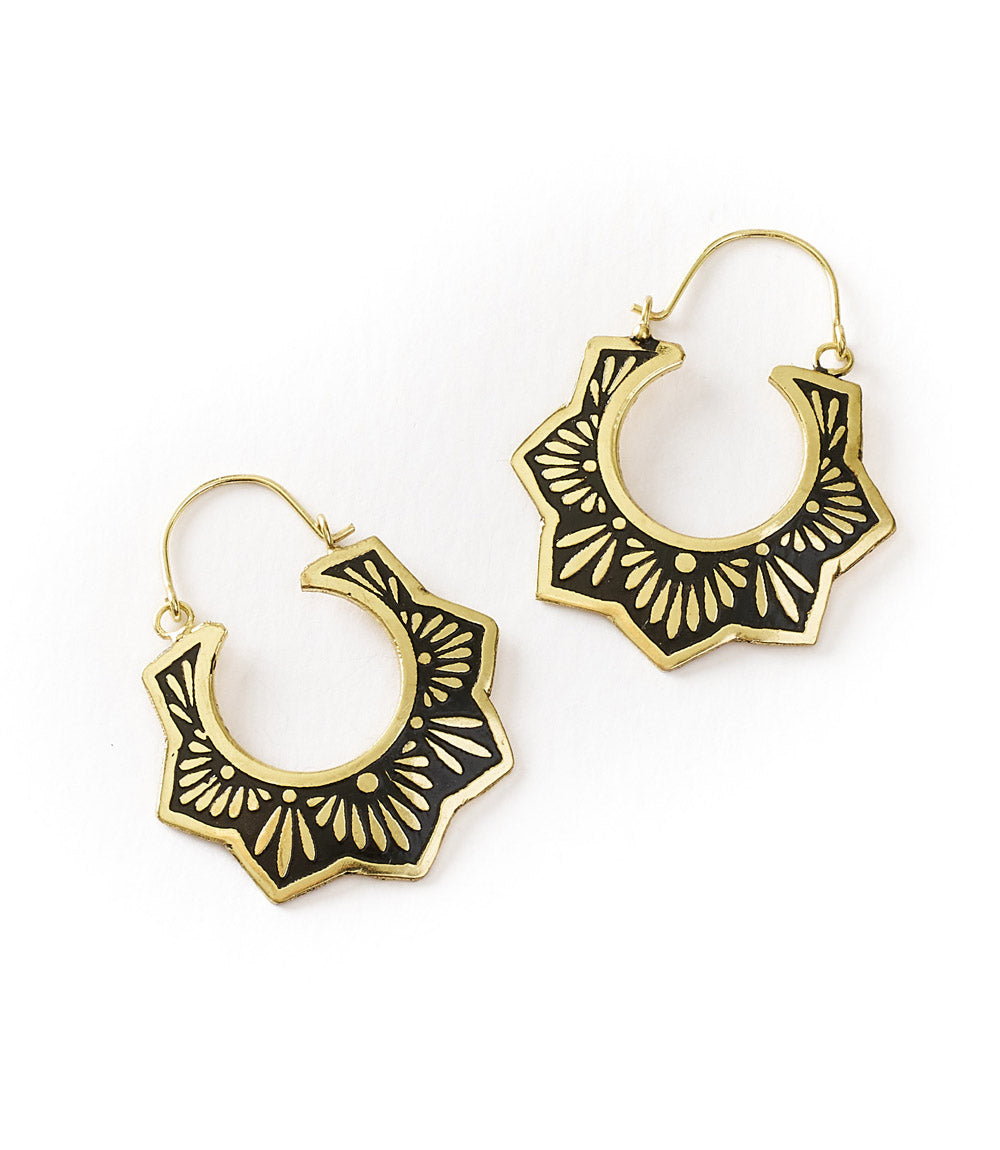 Nisha Lotus Hoop Earrings
