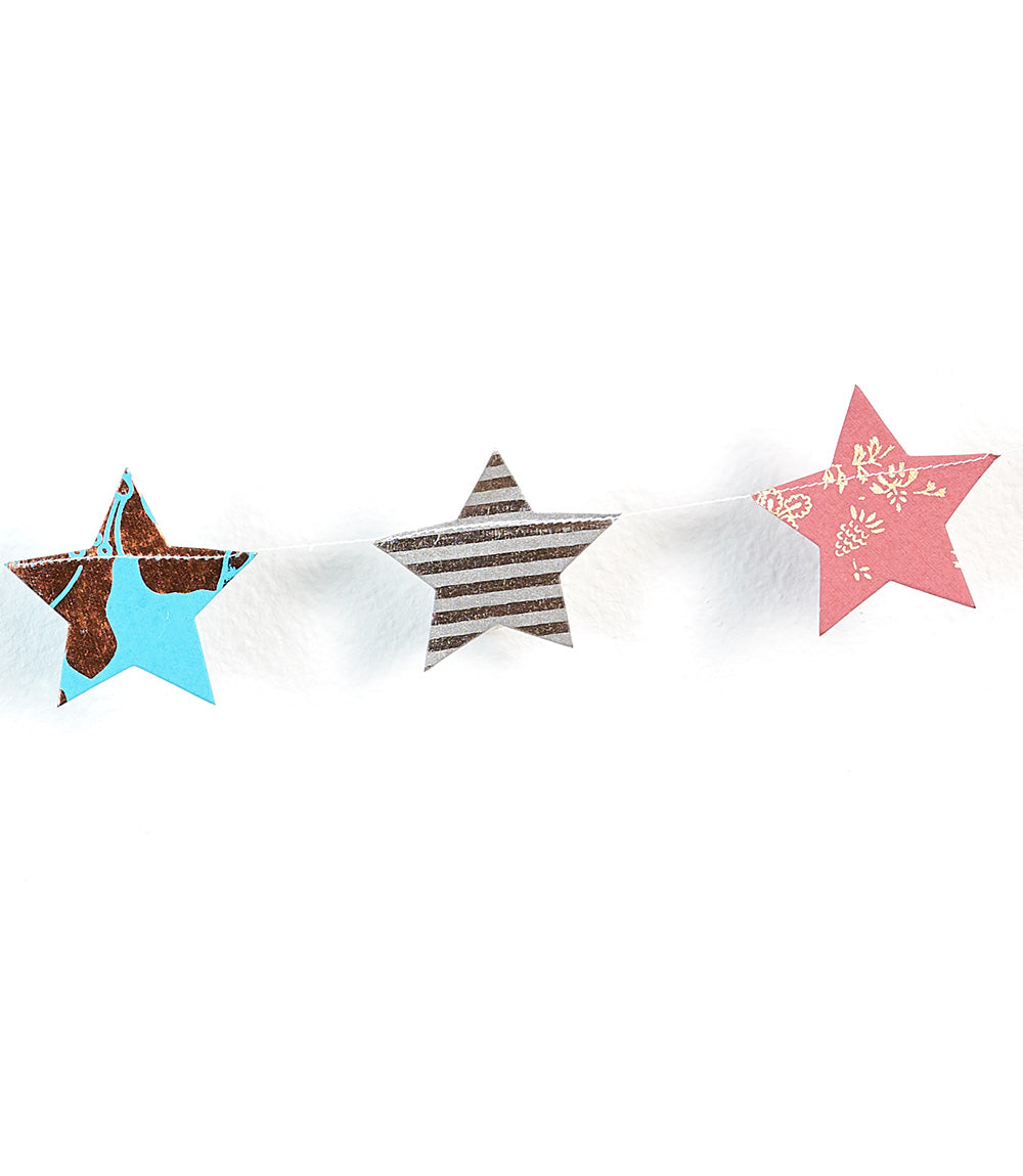 Stars Recycled Paper Garland - Eco Friendly Tree Free Decor