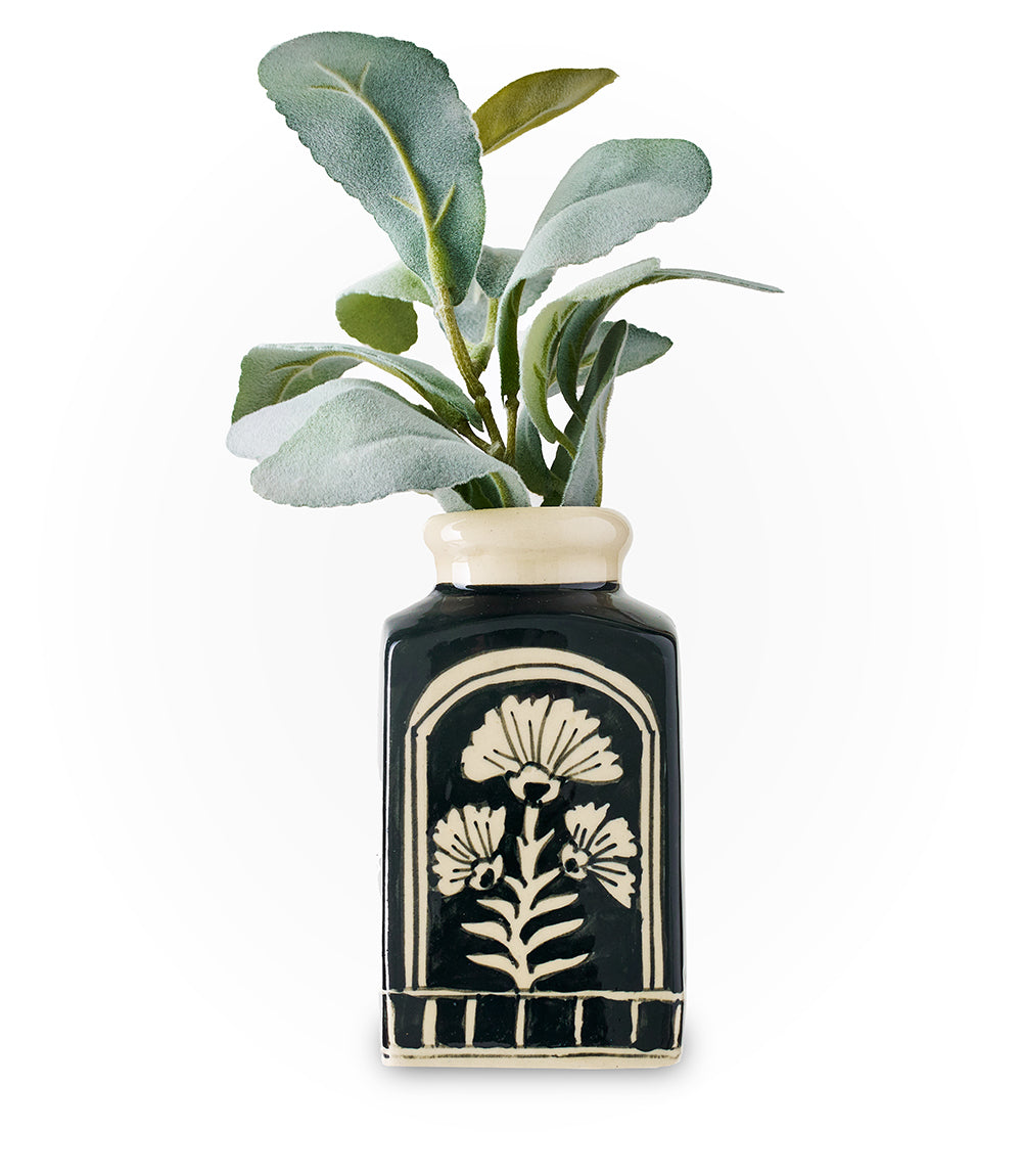 Koyala Large Floral Vase - Hand Painted Ceramic