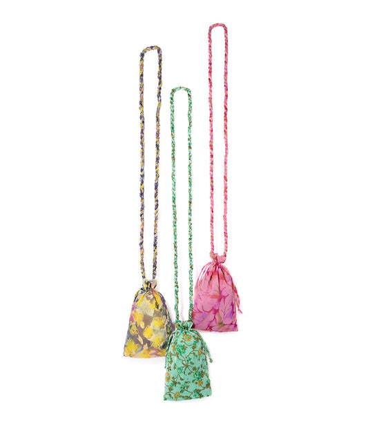 Tokari Drawstring Crossbody Bag - Assorted Upcycled Sari