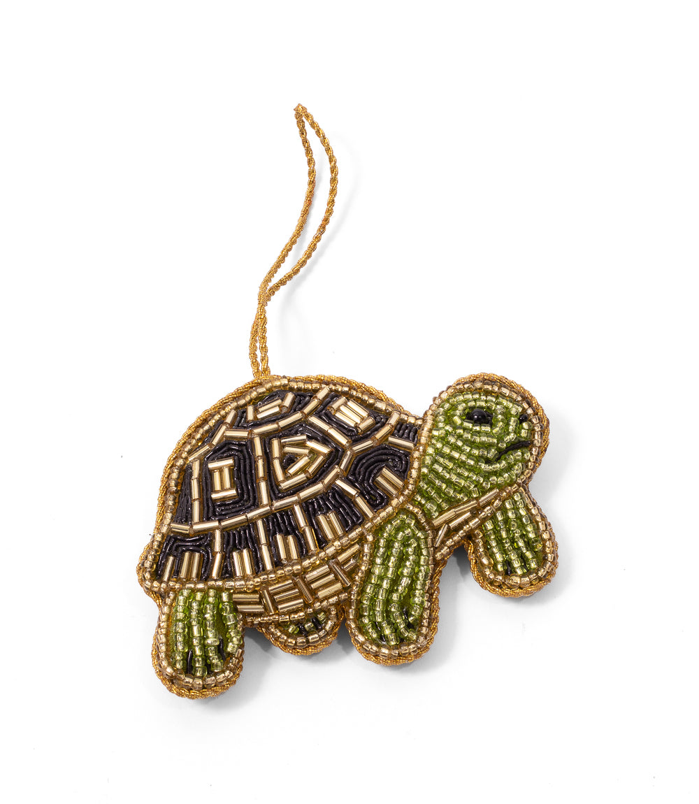 Larissa Turtle Ornament - Hand Embroidered