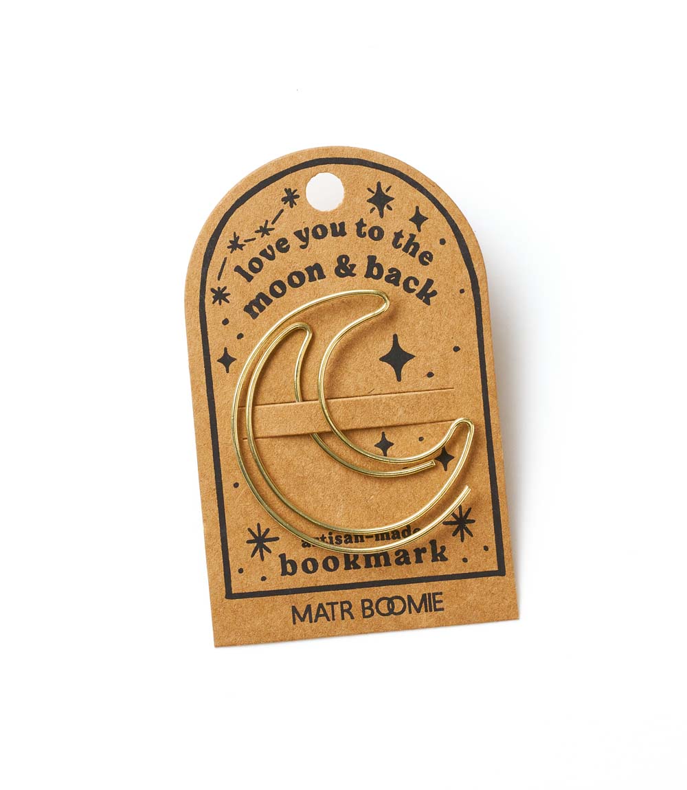 Kitaab Moon Wire Bookmark - Gold-tone