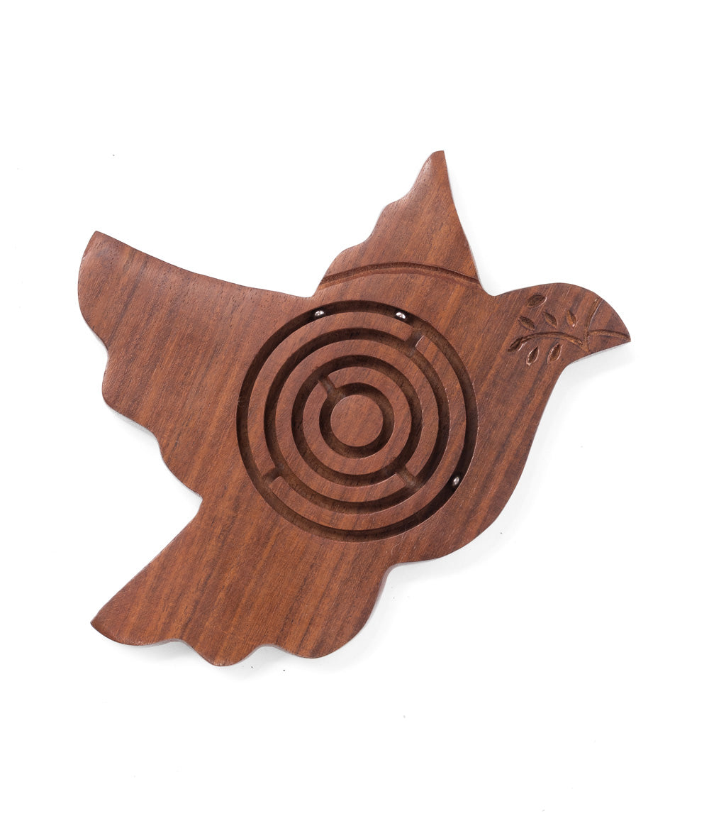 Dove Labyrinth - Hand Carved Wood