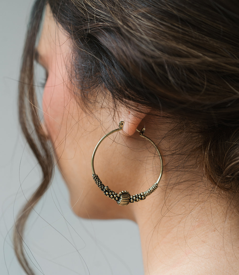 Rani Gold Hoop Earrings - Gold Tone