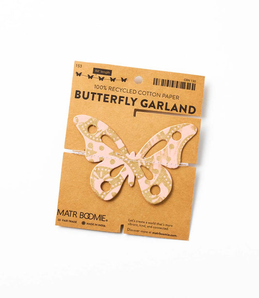 Butterfly Recycled Paper Garland - Assorted Prints