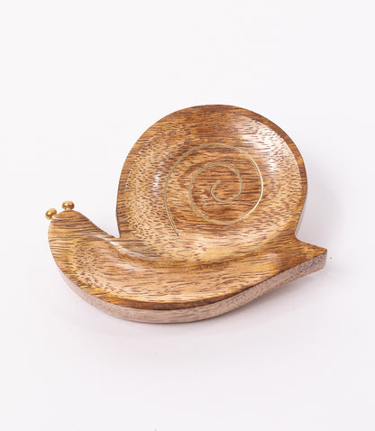 Drishti Snail Trinket Dish - Brass Inlay