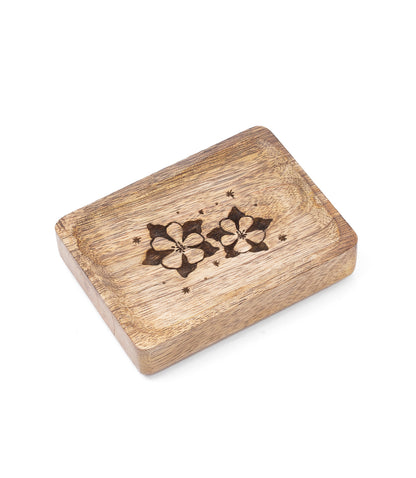 Colorado State Blue Columbine Trinket Dish - Mango Wood