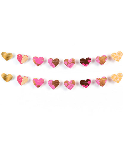 Hearts Recycled Paper Garland - Eco Friendly Tree Free Decor