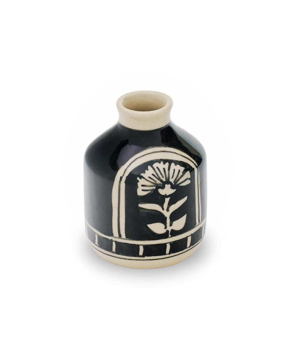 Koyala Small Floral Vase - Hand Painted Ceramic