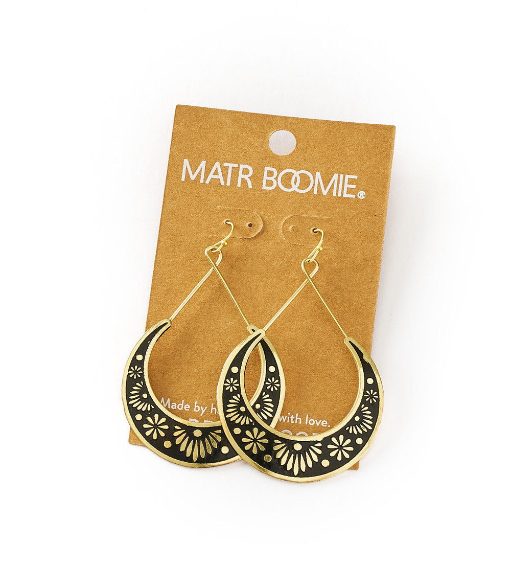 Nisha Crescent Moon Hoop Earrings