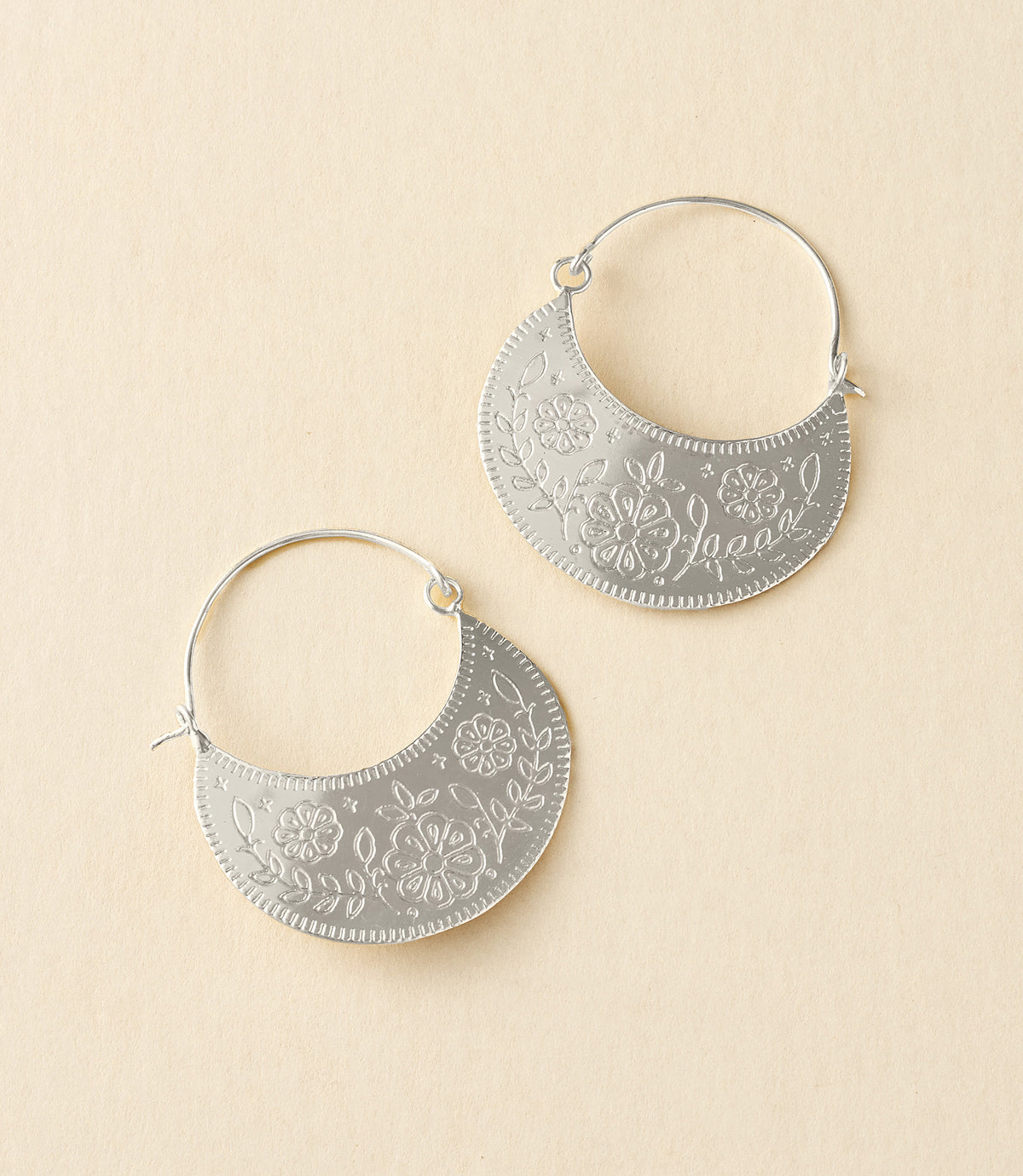 Haveli Etched Hoop Earring