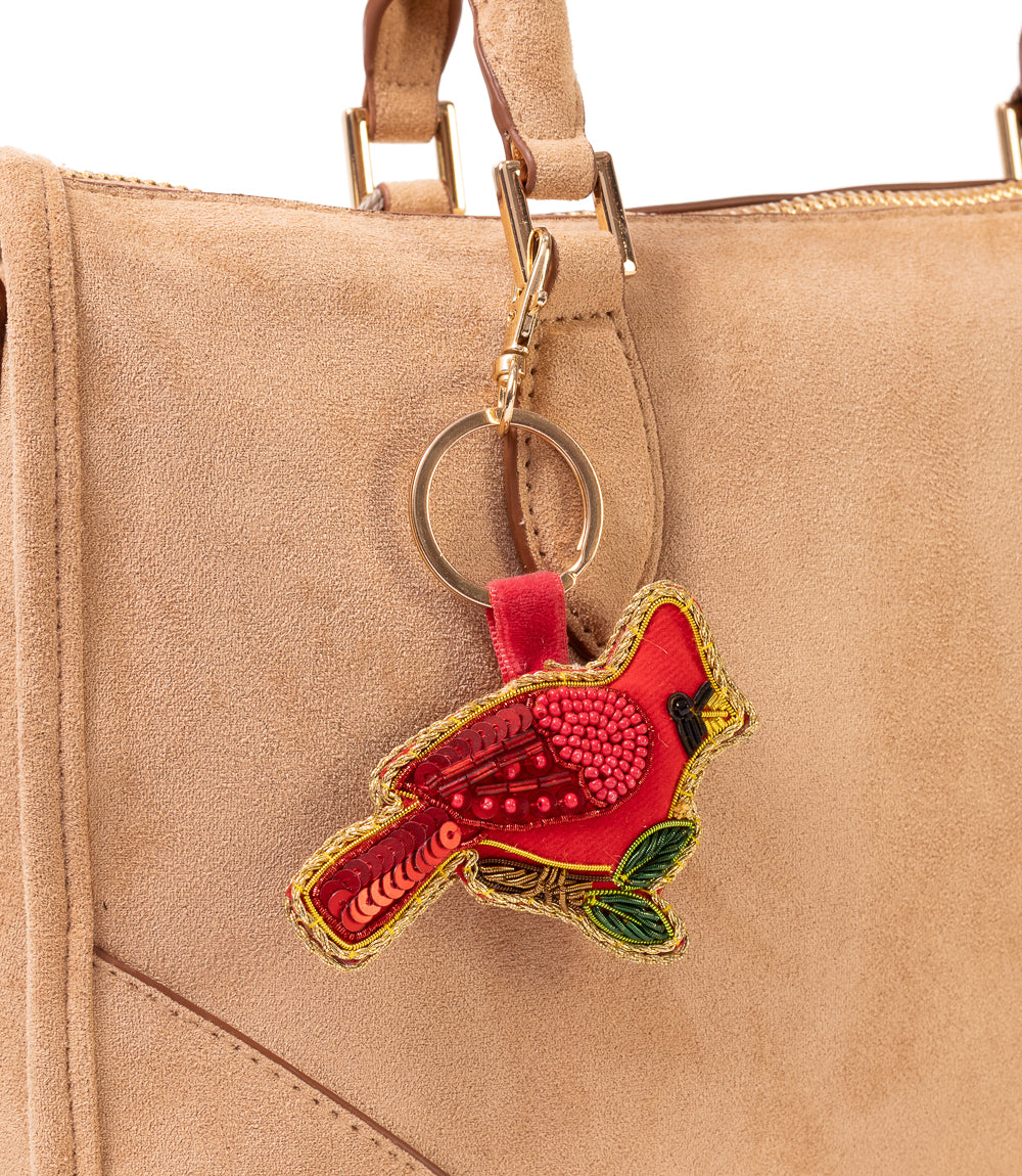 Raksha Cardinal Bag Charm Keychain