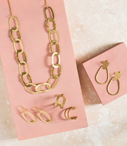 Kaia Gold Wire Wrapped Link Necklace