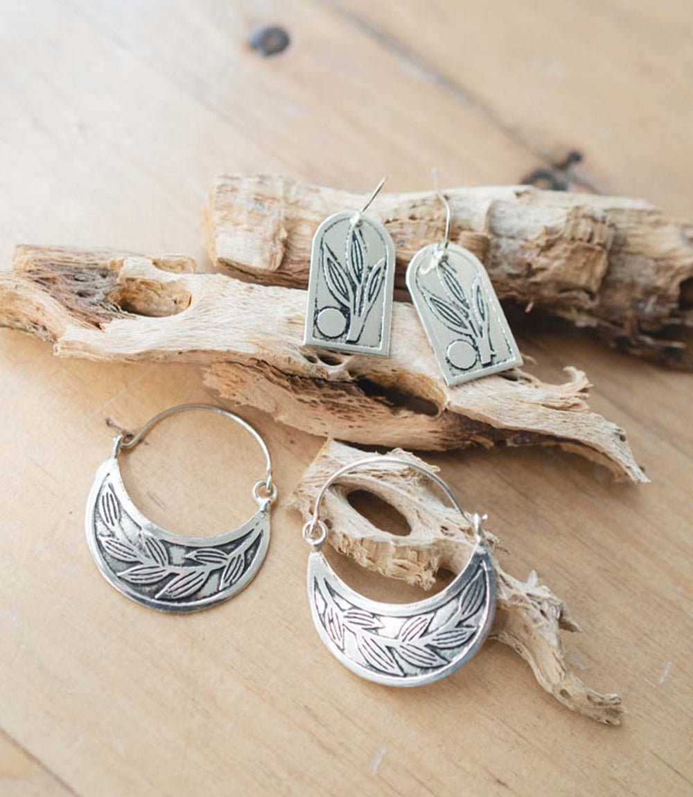 Patra Leaf Drop Earrings